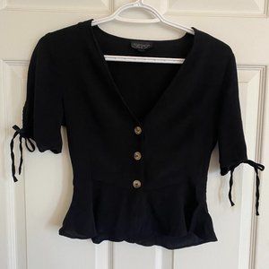 Topshop Flare Button Down Top